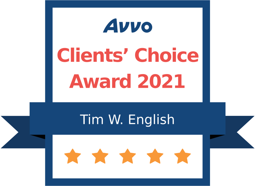 Avvo Clients Choice Award 2021 Tim W.English